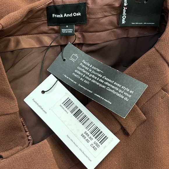 NWT Frank & Oak Alice Straight Ankle Pants Trouser Size 2 - Picture 14 of 16